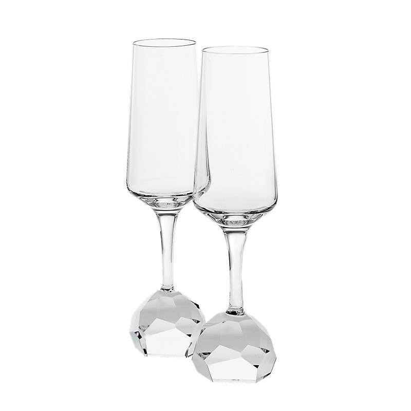 Champagnerglas Basic Diamonds 200ml, Transparent, aus Bleikristall