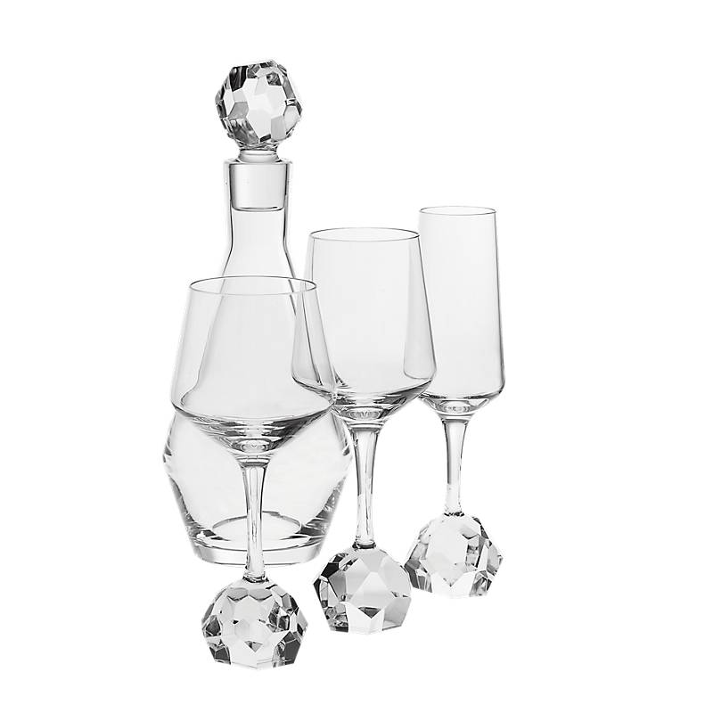 Weißweinglas Basic Diamonds 400ml, Transparent, aus Bleikristall