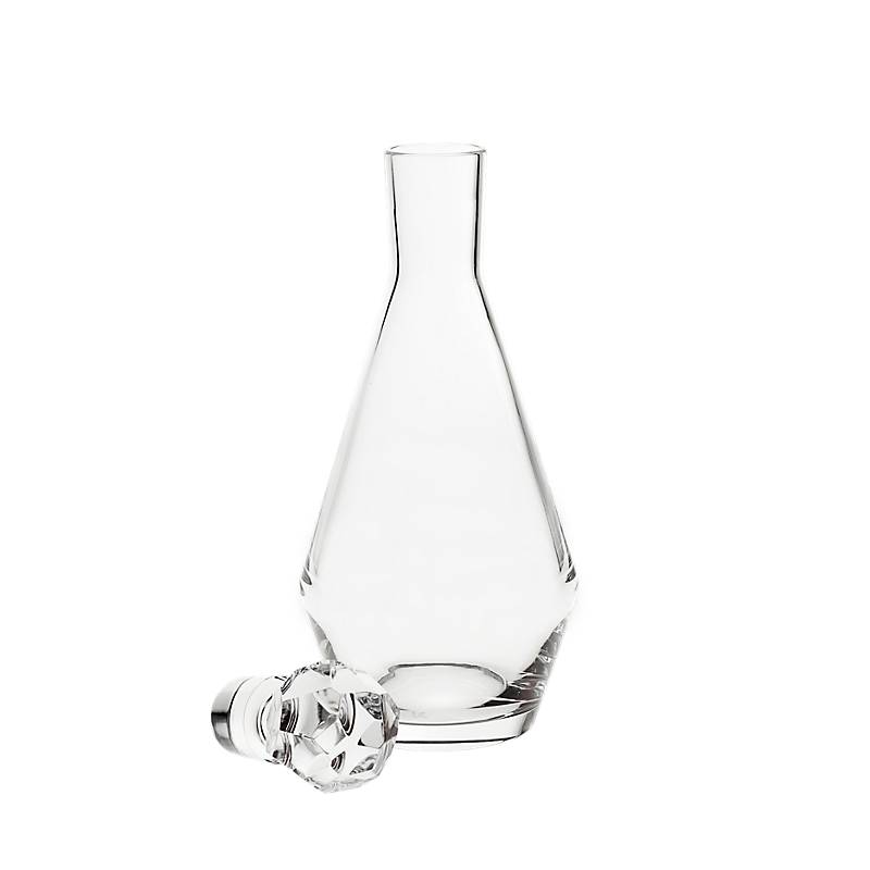 Flasche mit Verschluss Basic Diamonds 1000ml, Transparent, aus Bleikristall