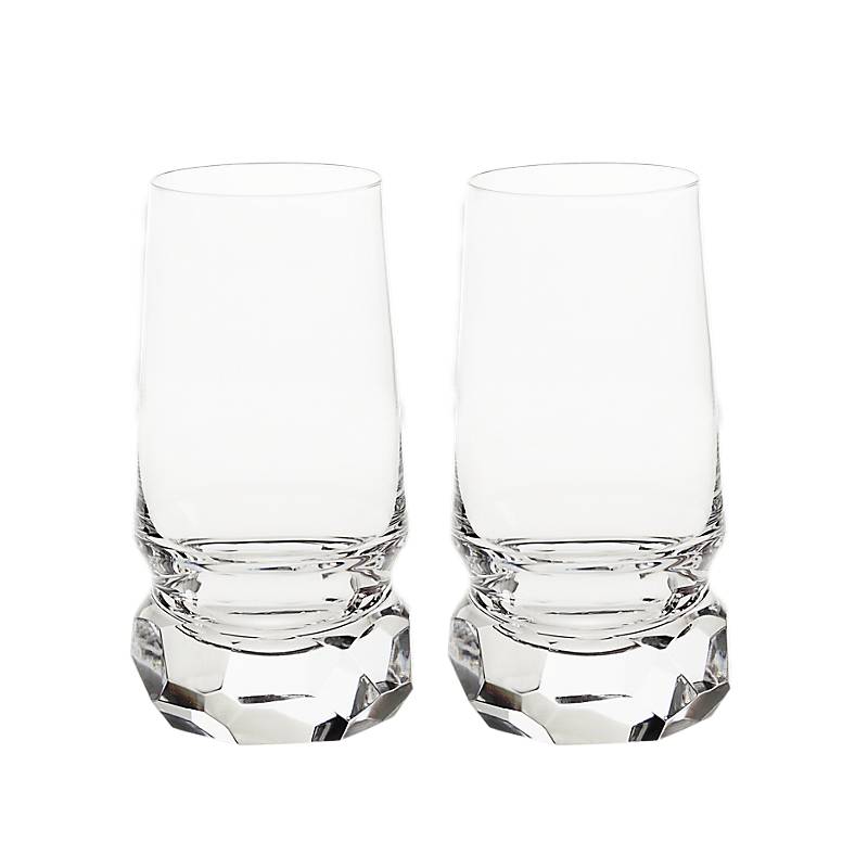 Wasserglas Basic Diamonds 370ml, Transparent, aus Bleikristall