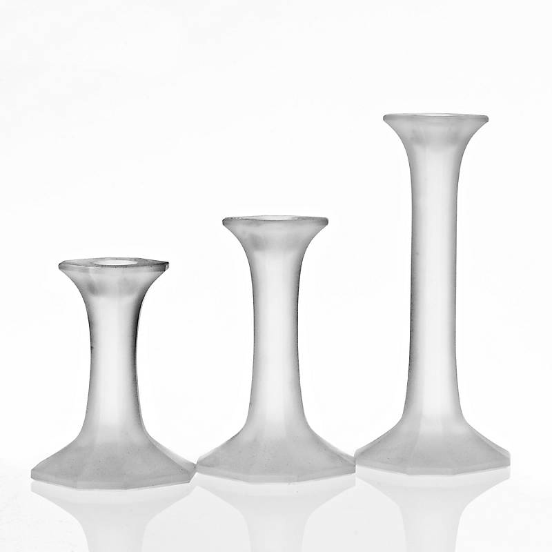 Kerzenhalter satiniert Crescendo 19cm, Satiniert, aus Kristallglas