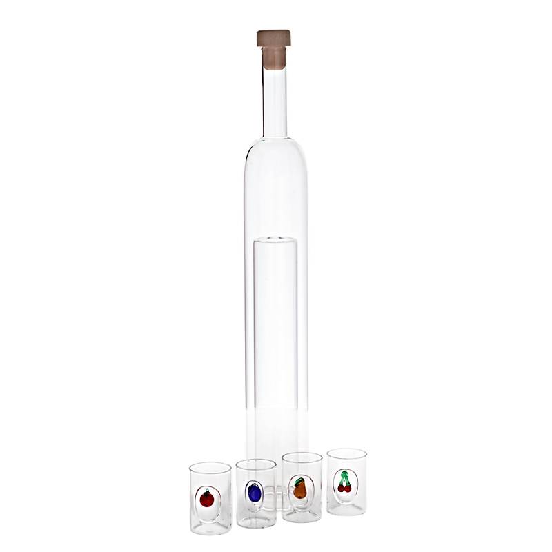 Geschenkflasche Früchte Flasche mit Gläsern 375ml