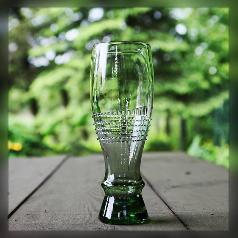 Weizenbierglas Thüringer Waldglas grün 500ml Bierglas Weißbierbecher Handmade
