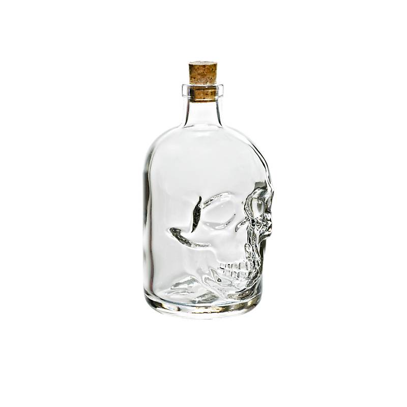 Geschenkflasche Totenkopf Präsent 500ml leer