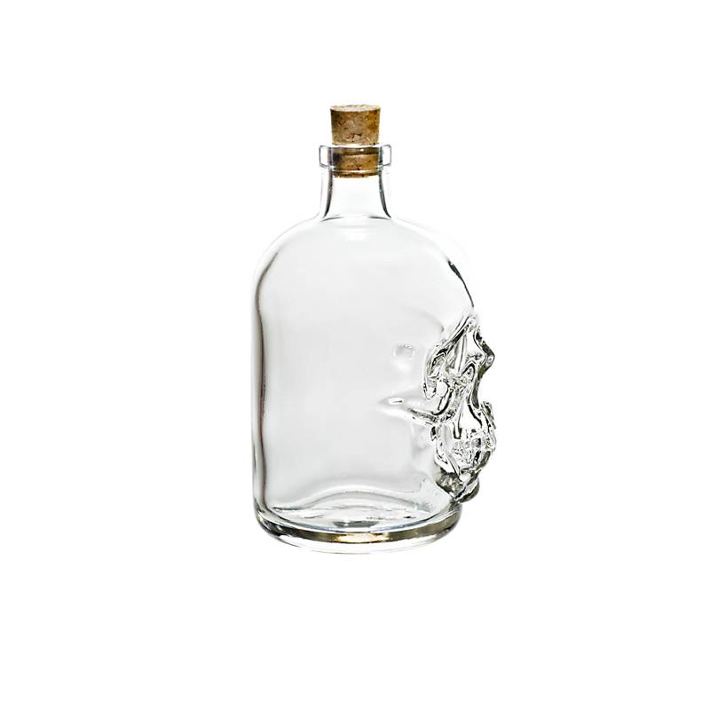 Geschenkflasche Totenkopf Präsent 500ml leer