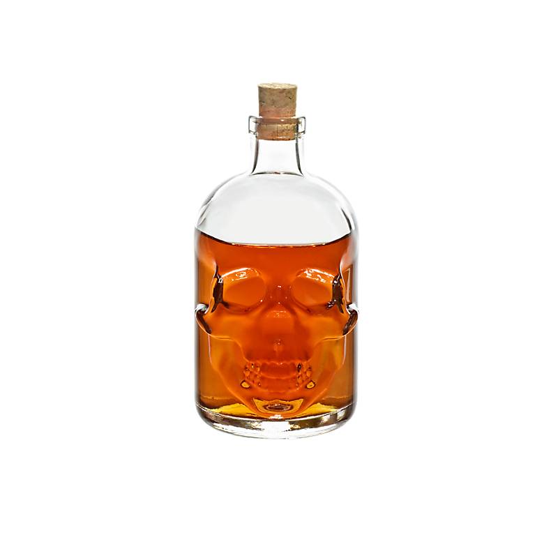 Geschenkflasche Totenkopf Präsent 500ml leer