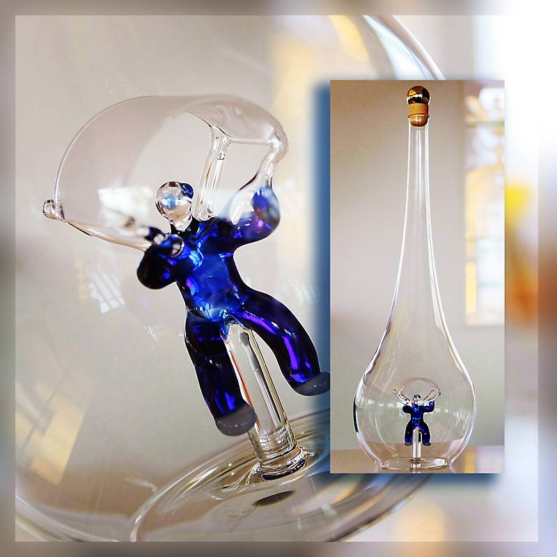 Geschenkflasche Fallschirmspringer Präsent 500ml