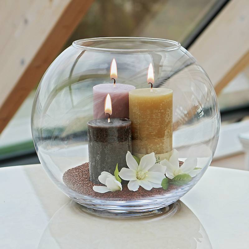 Kugelvase Kula Famous 25cm rund Windlicht Schale Deko Gefäß Klarglas Geschenk