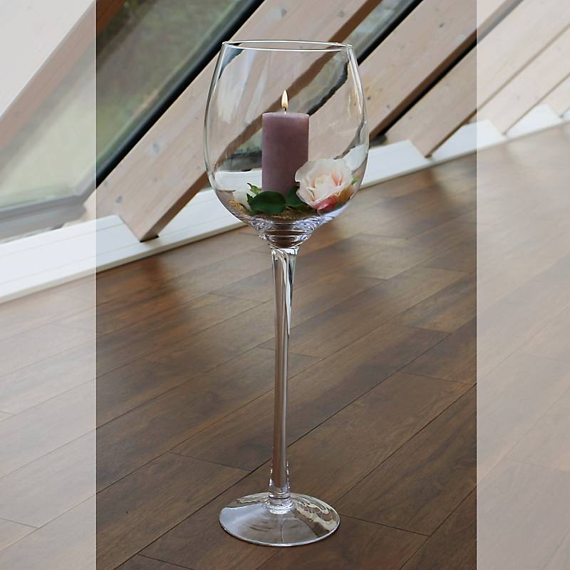 Windlicht Demi Weinglas XXL Famous 74cm Kerzenhalter Dekogefäß Klarglas Geschenk