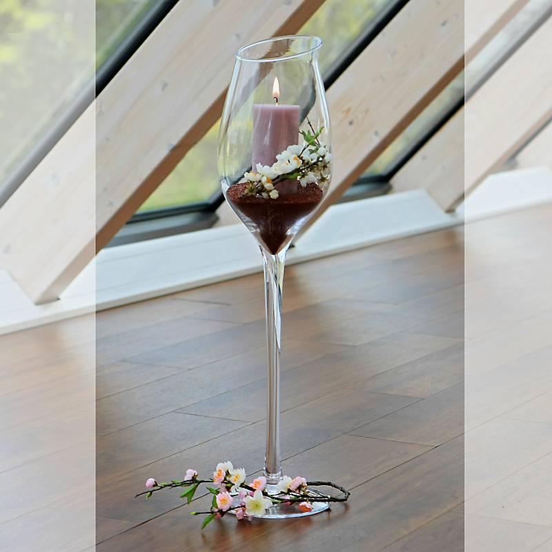 Windlicht Vitalia Weinglas Famous 70cm Kerzenhalter Deko Gefäß Klarglas Geschenk