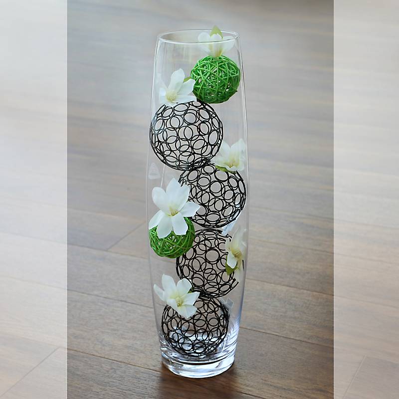 Glasvase Lilly Famous 50cm moderne Blumenvase Dekoration Gefäß Klarglas Geschenk