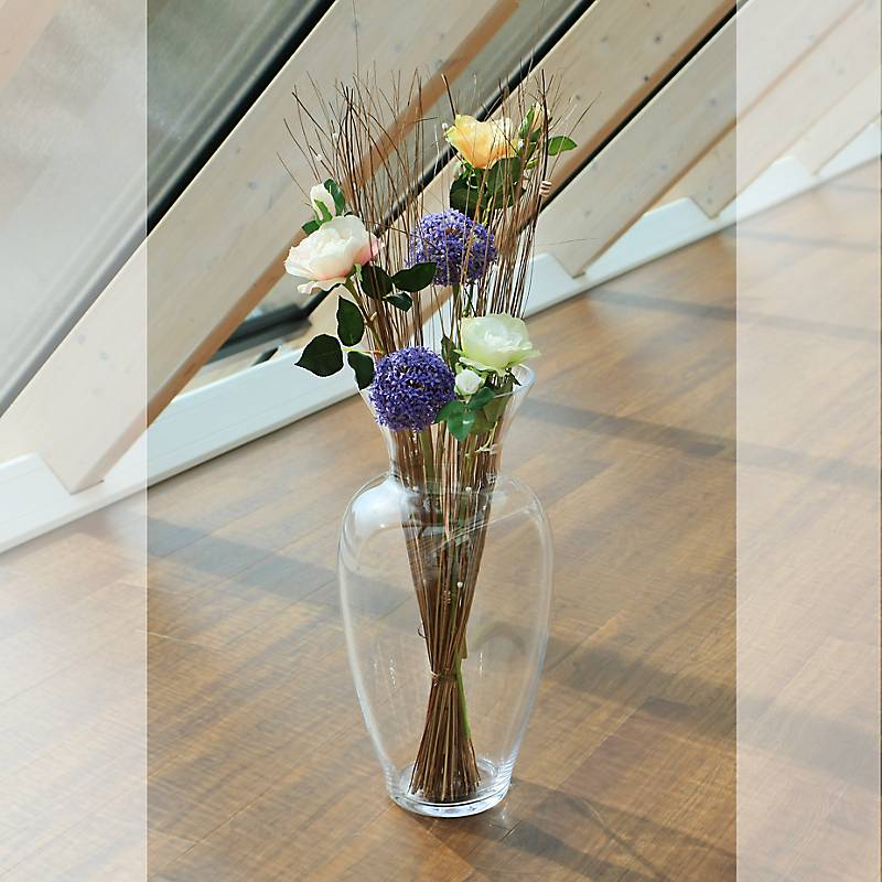 Glasvase Leo Famous 60cm klassische Blumenvase XL Deko Gefäß Klarglas Geschenk
