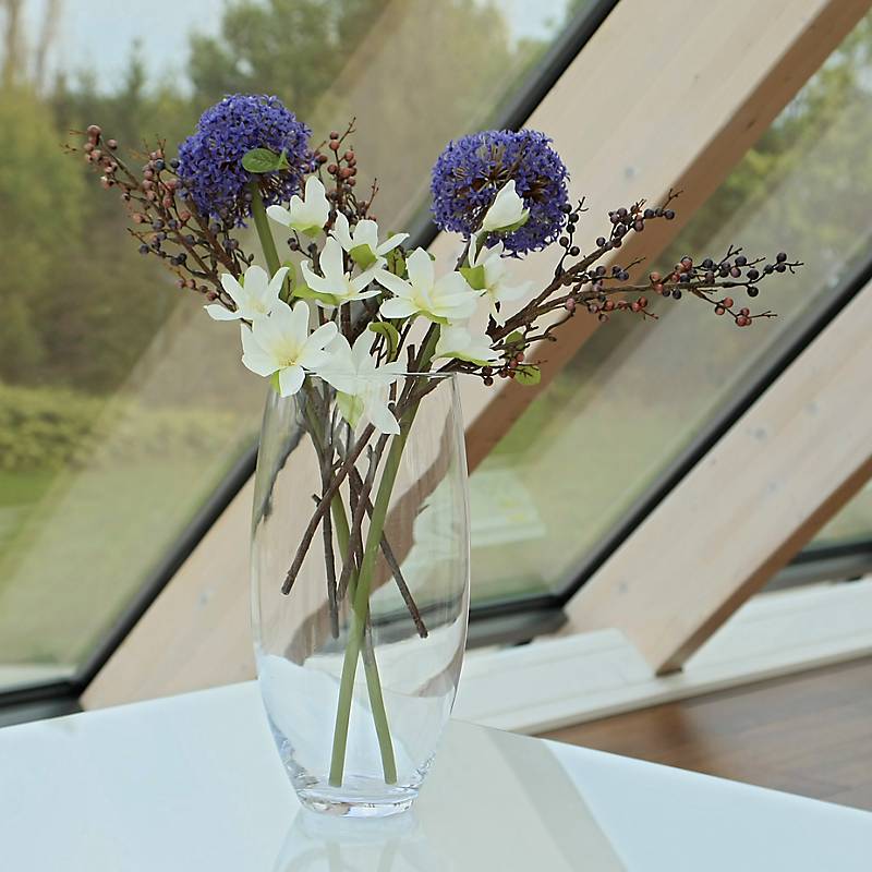 Glasvase Banana Famous 34cm moderne Blumenvase Deko Gefäß Klarglas Geschenk