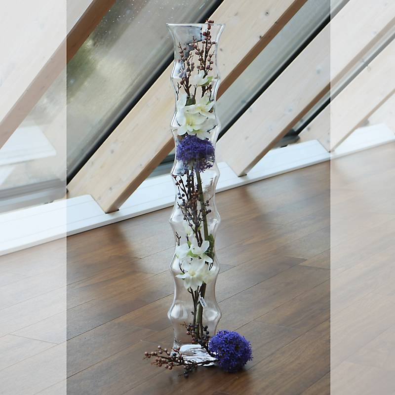 Glasvase Palme Famous 85cm Blumenvase XXL Dekoration Gefäß Klarglas Geschenk