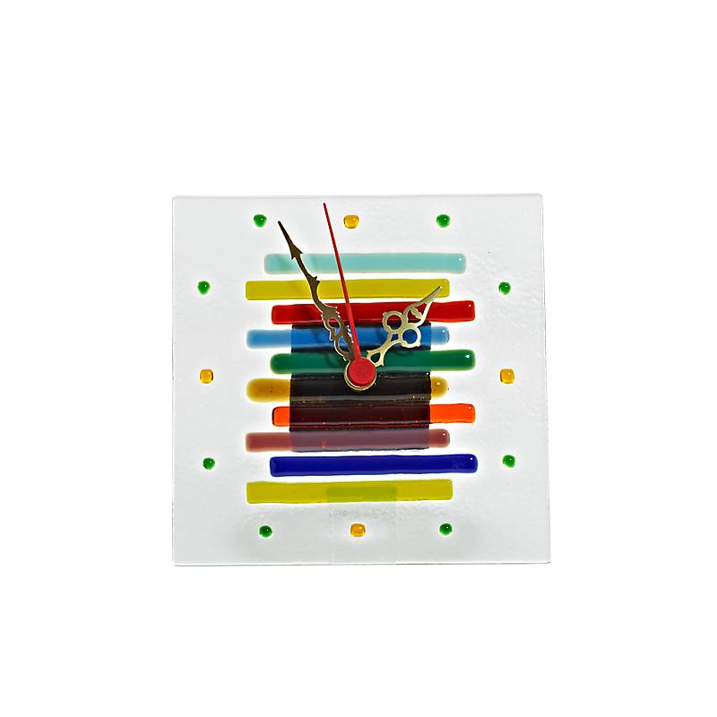 Tischuhr Regenbogen  "Clockworld" (15x15cm)