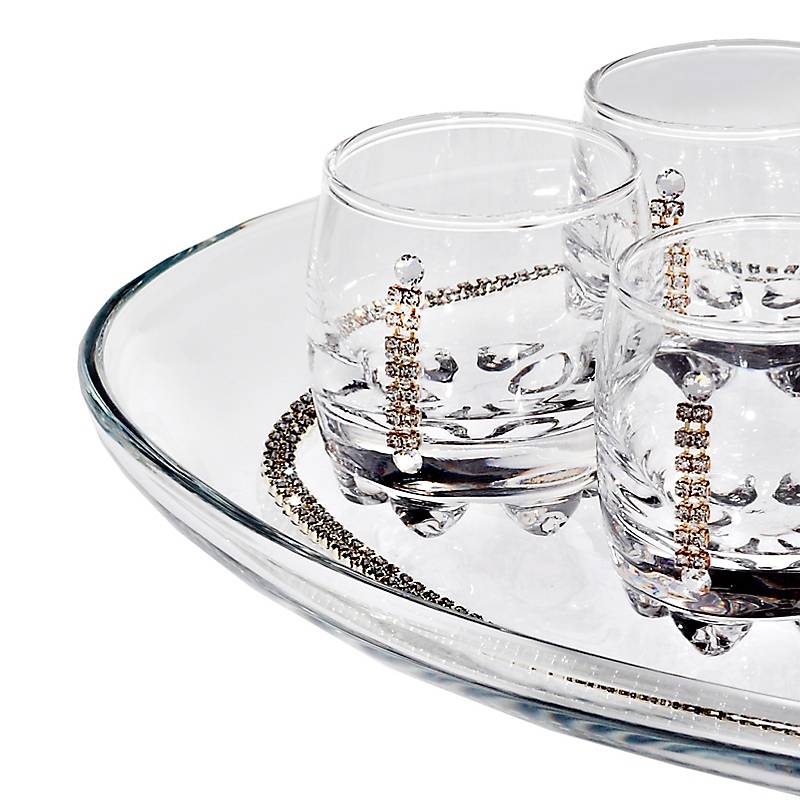 Likörglas mit Tablett City Diamonds 7tlg.