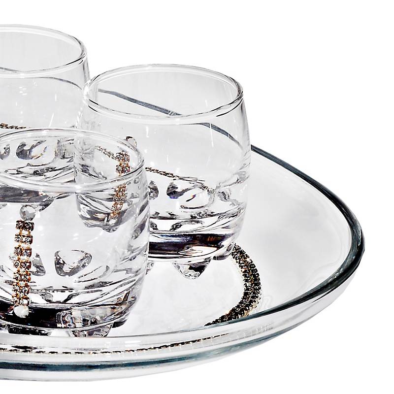 Likörglas mit Tablett City Diamonds 7tlg.