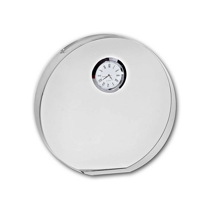 Glasblockuhr rund 14,5cm
