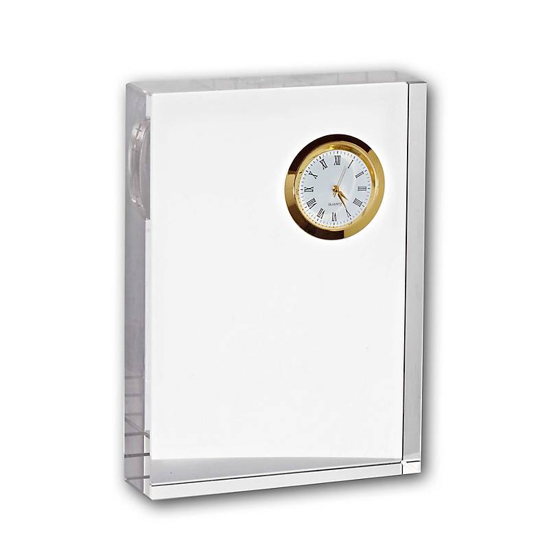 Glasblockuhr 14x10cm