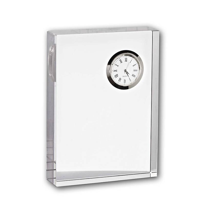 Glasblockuhr 14x10cm