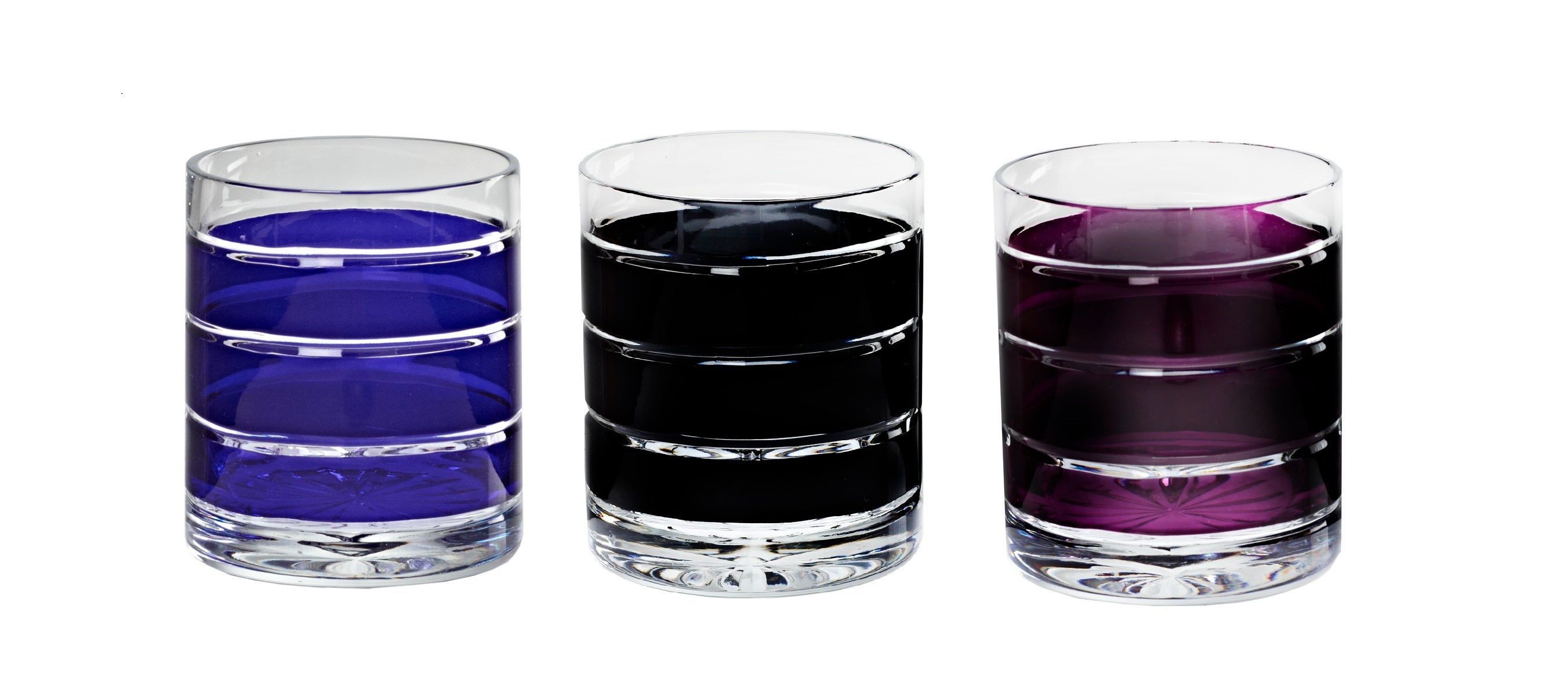 Whiskyglas Whiskybecher Trinkbecher Handgeschliffen Blau Kristall Glas 280 ml