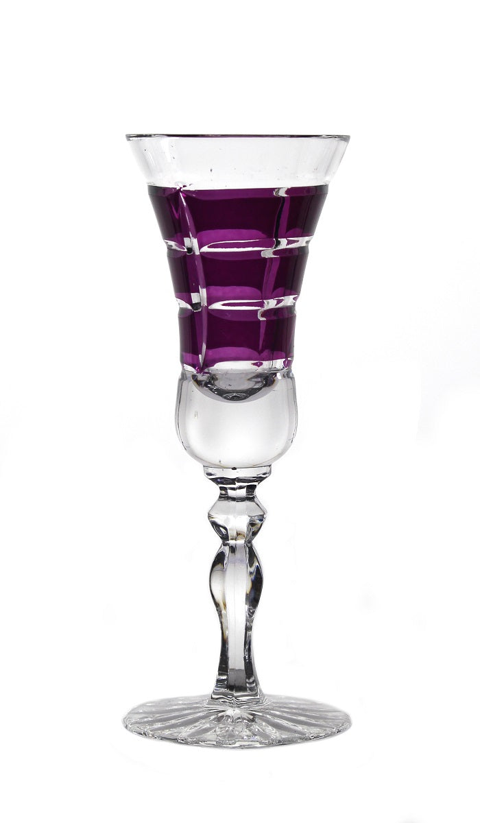 Likörkelch Schnapsglas Wodkaglas Handgeschliffen Square Kristall Glas 25 ml