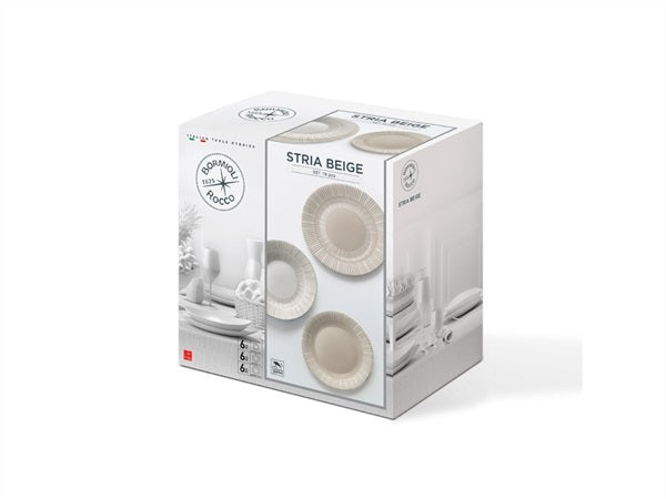 Geschirrset Stria Teller 18-tlg Opalglas