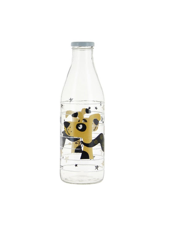 Milchflasche Glasflasche mit Deckel Golden Pets 1000 ml
