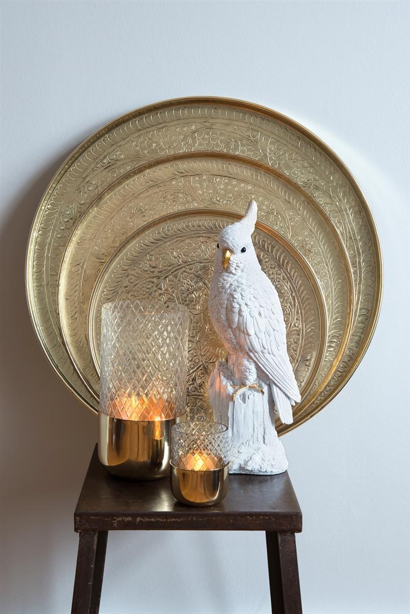Windlicht Deko Vase Glas/Metall klar/gold Marylebone 15,5cm