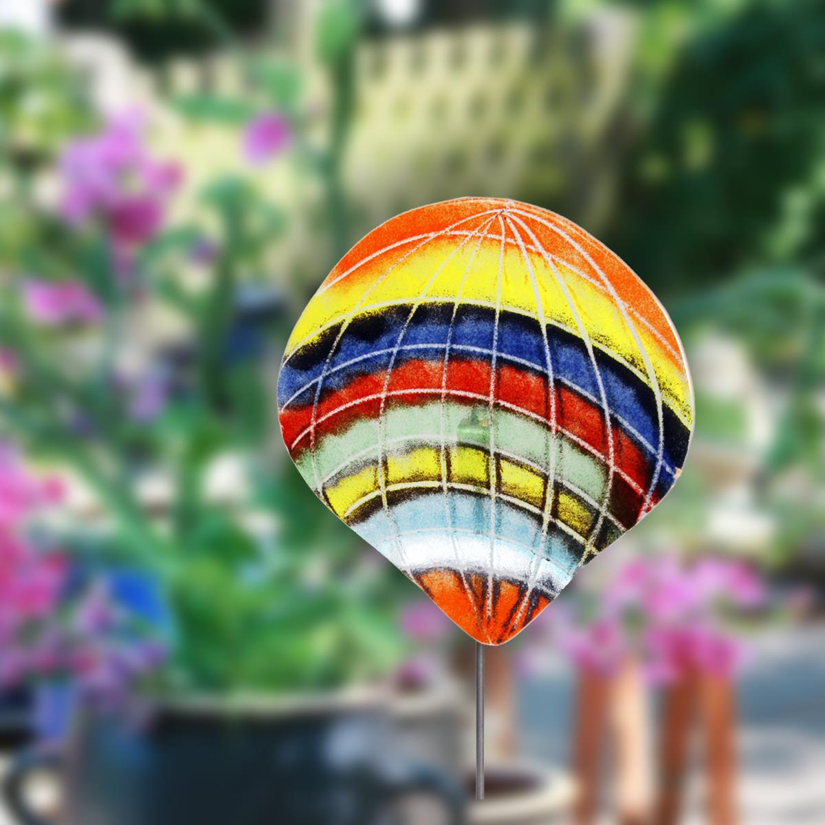 Gartenstecker Glasbild Ballon bunt Fusing 43 cm inkl. Stab