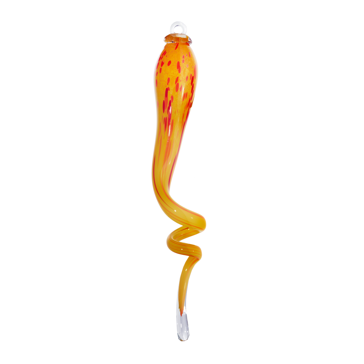 Gartenskulptur Glashängetropfen 50cm orange inkl. Stab