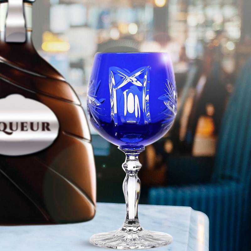 Likörglas blau Schleuderstern 6er Set (60ml)