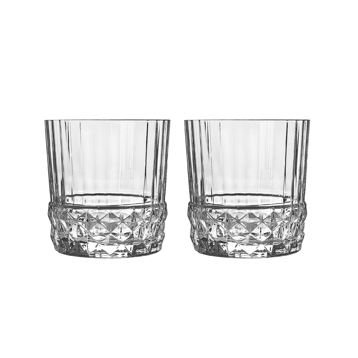 Whiskyglas Becher Trinkglas Retro Vintage Kristallglas America 2er Set 380ml
