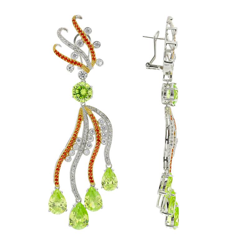 Ohrringe Pfau aus 925 Sterling Silber Schmuck für Damen Heat