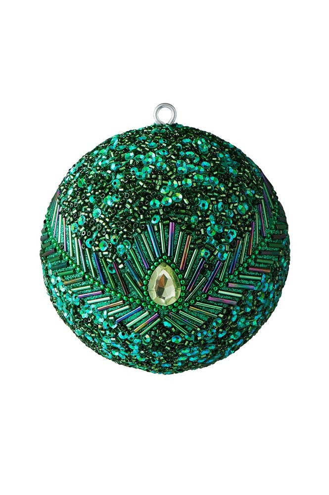 Weihnachtskugel Opium Pfaumuster (Pailetten,Perlen)