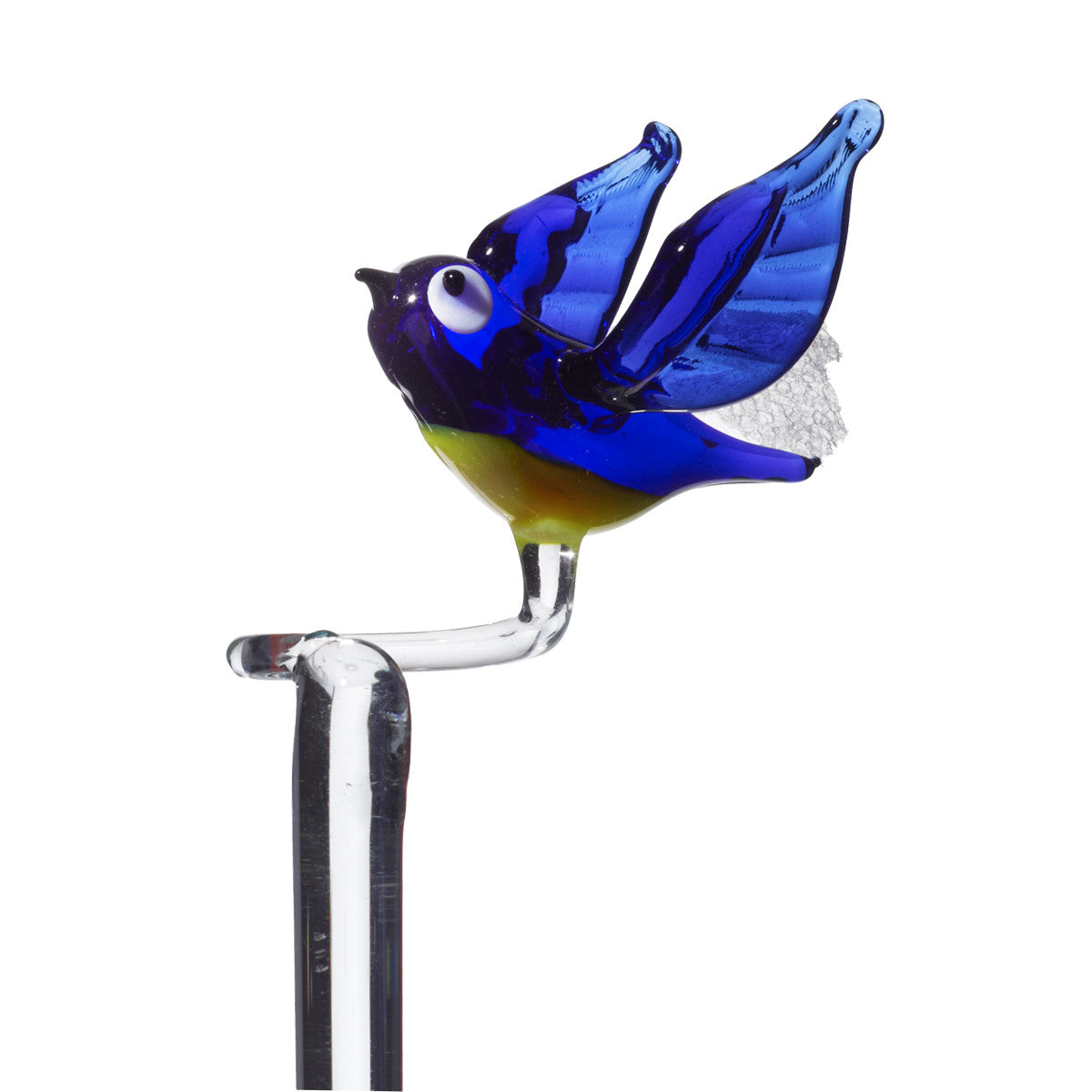 Orchideenstab Vogel Blumen 45cm Glas Blumenstab Figur Zubehör Deko Geschenk
