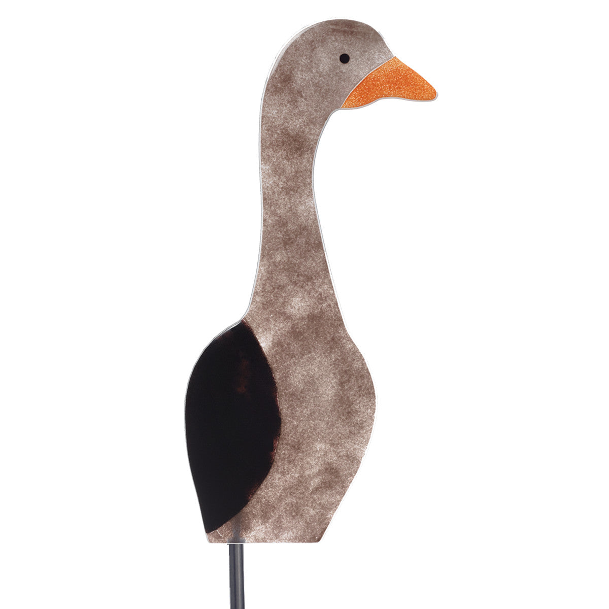 Gartenstecker Gans klein 55 cm schwarz-klar Fusing-Glas