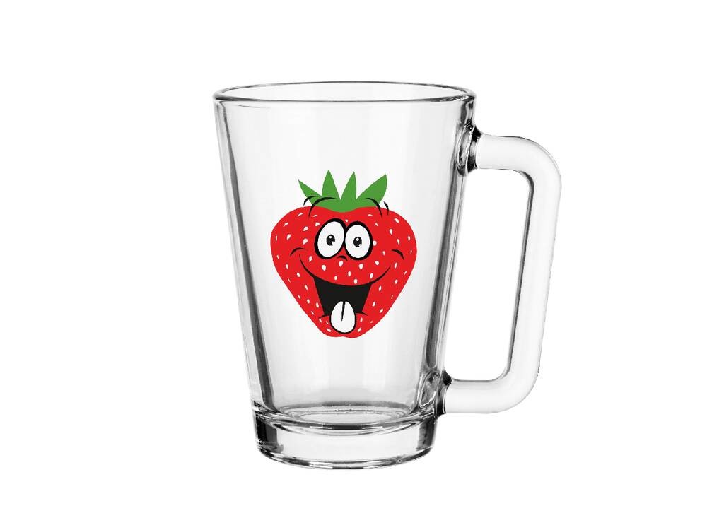 Glastasse freche Früchte 250ml 3-fach. sort.