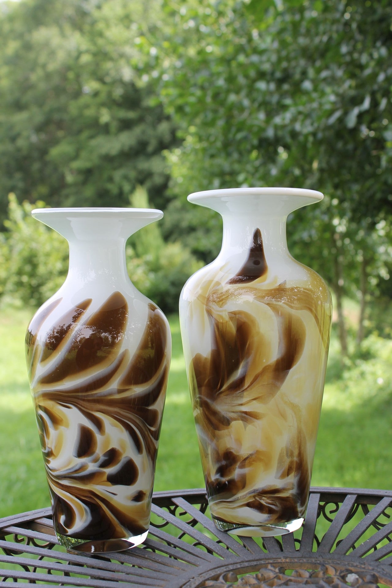 Glasvase Blumenvase Gefäß Amphore Athen 27,5cm Dekoration farbig mundgeblasen
