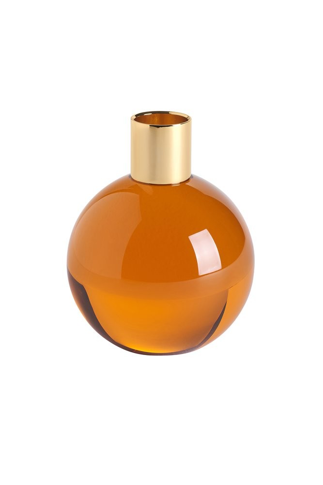 Kerzenhalter Dioptrics Kristallglas 9,5cm orange